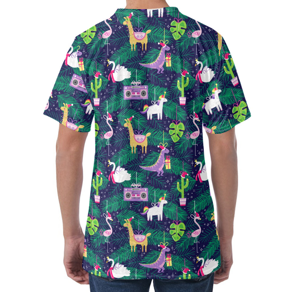 Funny Christmas Decoration Pattern Print Men's Velvet T-Shirt