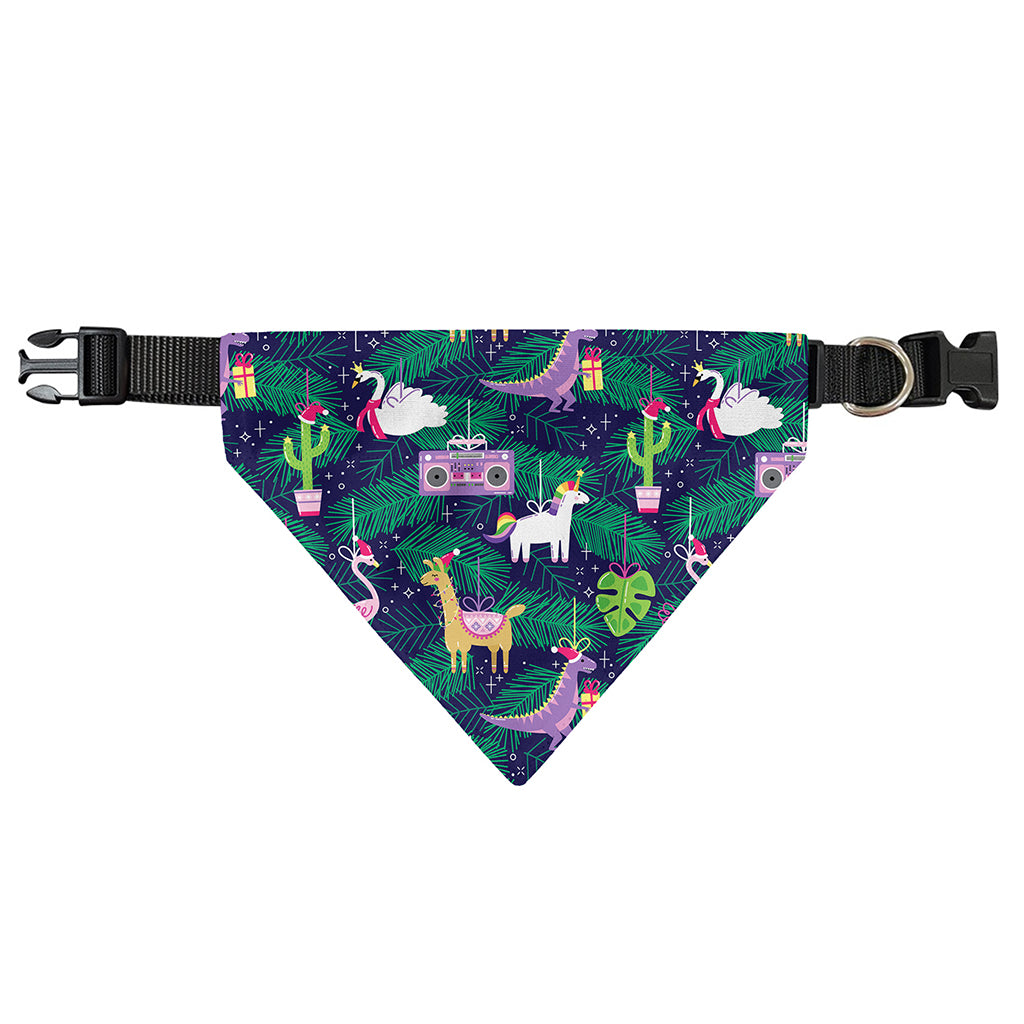 Funny Christmas Decoration Pattern Print Over The Collar Dog Bandana