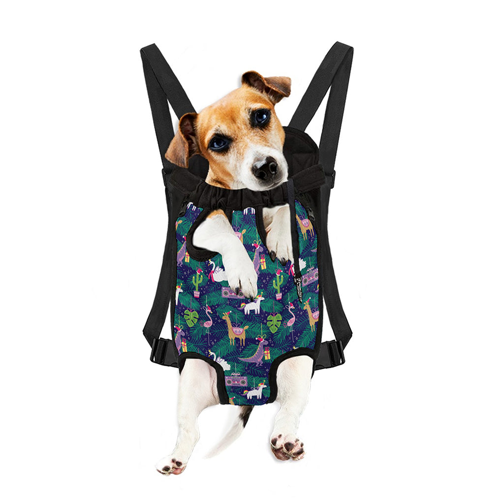 Funny Christmas Decoration Pattern Print Pet Carrier Backpack