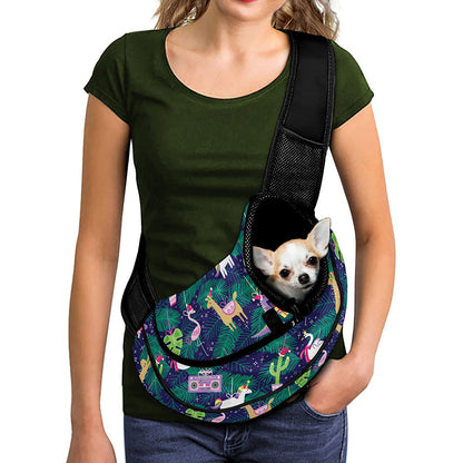 Funny Christmas Decoration Pattern Print Pet Sling Carrier
