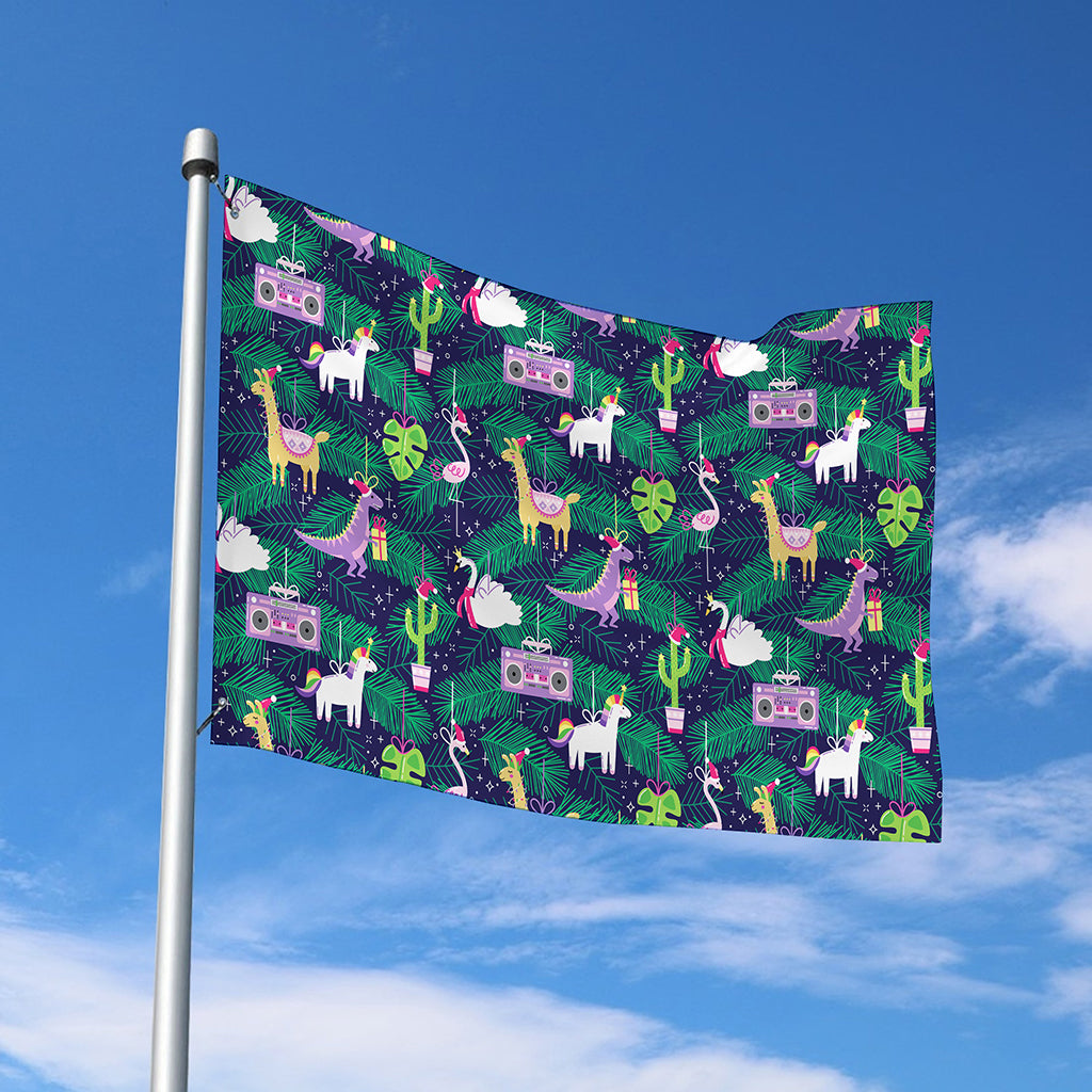 Funny Christmas Decoration Pattern Print Polyester Flag
