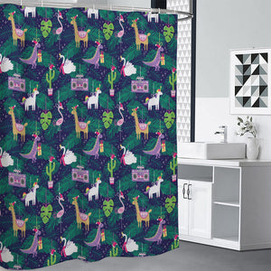 Funny Christmas Decoration Pattern Print Premium Shower Curtain