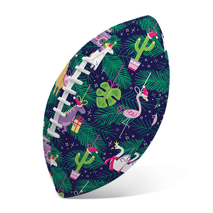 Funny Christmas Decoration Pattern Print Rugby Ball