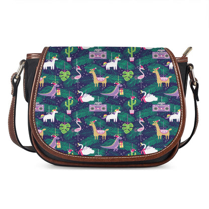 Funny Christmas Decoration Pattern Print Saddle Bag