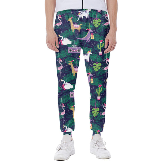 Funny Christmas Decoration Pattern Print Scuba Joggers