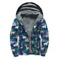 Funny Christmas Decoration Pattern Print Sherpa Lined Zip Up Hoodie