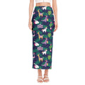 Funny Christmas Decoration Pattern Print Side Slit Maxi Skirt