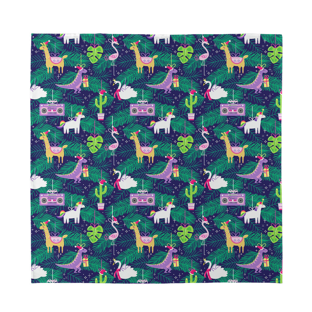 Funny Christmas Decoration Pattern Print Silk Bandana