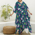 Funny Christmas Decoration Pattern Print Silk V-Neck Kaftan Dress