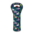 Funny Christmas Decoration Pattern Print Single Neoprene Wine Tote