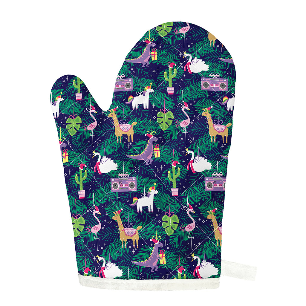 Funny Christmas Decoration Pattern Print Single Oven Mitt