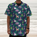 Funny Christmas Decoration Pattern Print Textured Short Sleeve Shirt