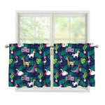 Funny Christmas Decoration Pattern Print Tier Curtains