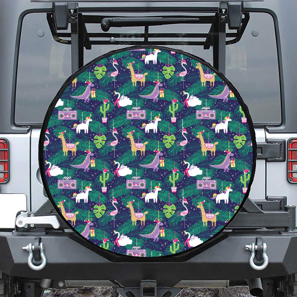 Funny Christmas Decoration Pattern Print Tire Cover