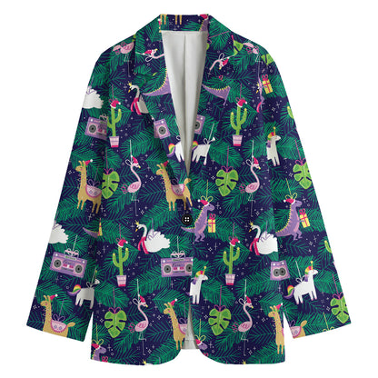 Funny Christmas Decoration Pattern Print Women's Blazer