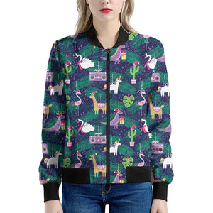 Funny Christmas Decoration Pattern Print Women's Bomber Jacket