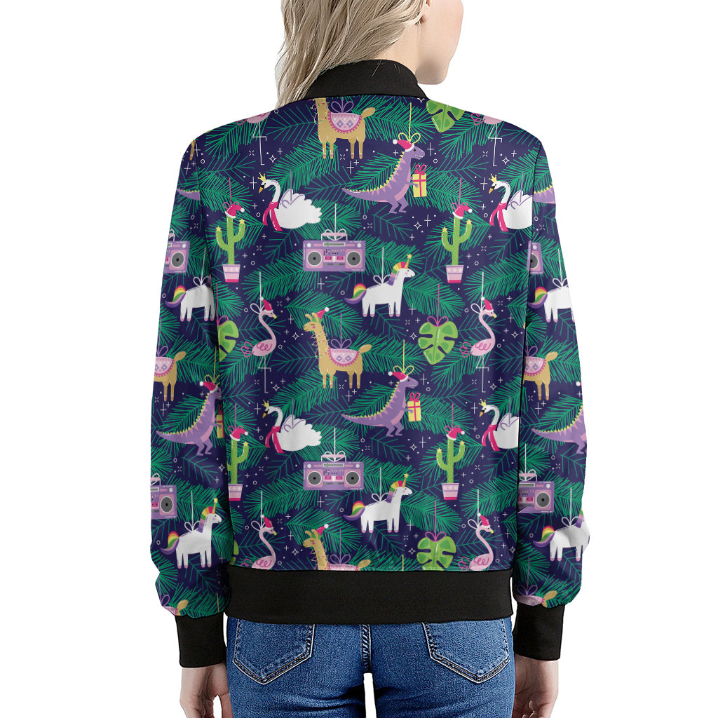 Funny Christmas Decoration Pattern Print Women's Bomber Jacket