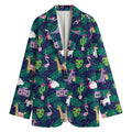 Funny Christmas Decoration Pattern Print Women's Cotton Blazer