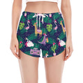 Funny Christmas Decoration Pattern Print Women's Split Running Shorts
