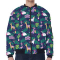 Funny Christmas Decoration Pattern Print Zip Sleeve Bomber Jacket
