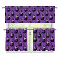 Funny Eggplant Pattern Print 3 Piece Kitchen Curtains