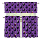 Funny Eggplant Pattern Print 3 Piece Kitchen Curtains