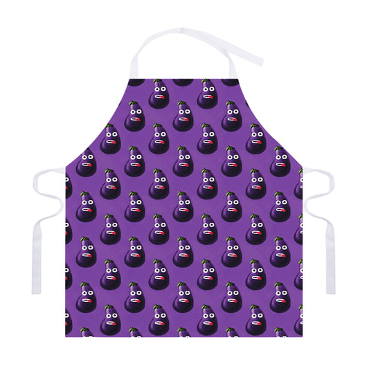 Funny Eggplant Pattern Print Adjustable Apron