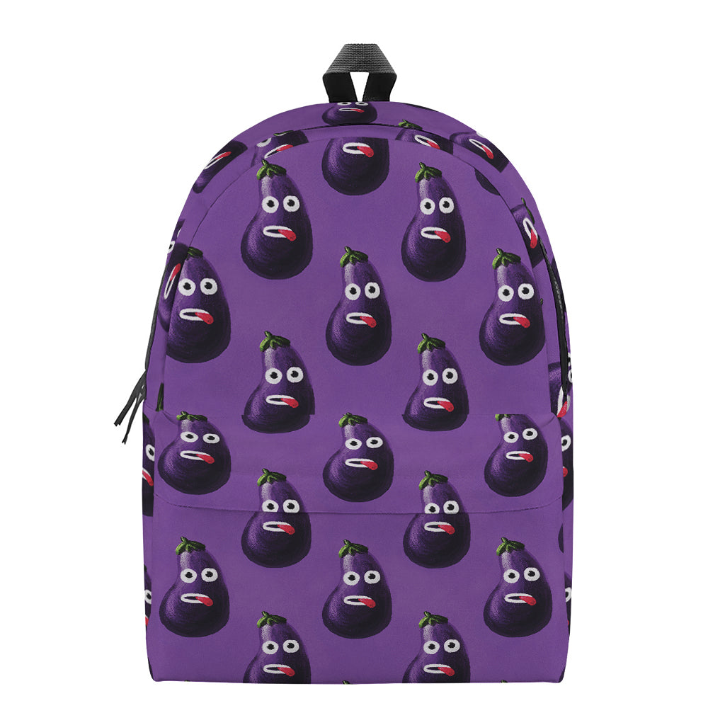 Funny Eggplant Pattern Print Backpack