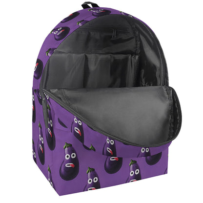 Funny Eggplant Pattern Print Backpack