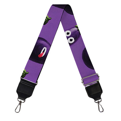 Funny Eggplant Pattern Print Bag Strap