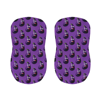 Funny Eggplant Pattern Print Bar Stool Covers