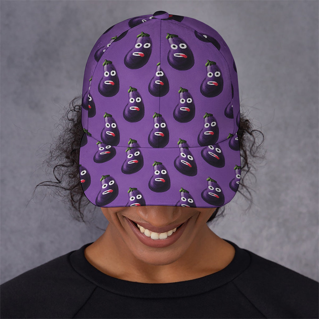 Funny Eggplant Pattern Print Baseball Cap