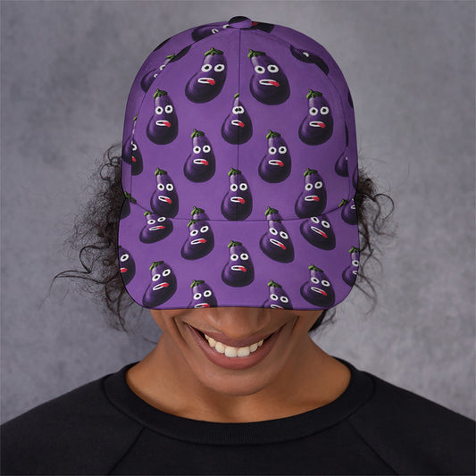Funny Eggplant Pattern Print Baseball Cap