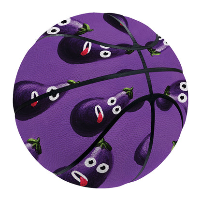 Funny Eggplant Pattern Print Basketball