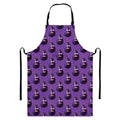 Funny Eggplant Pattern Print Bib Apron With Pocket