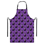 Funny Eggplant Pattern Print Bib Apron With Pocket