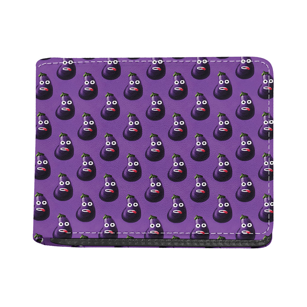 Funny Eggplant Pattern Print Bifold Wallet