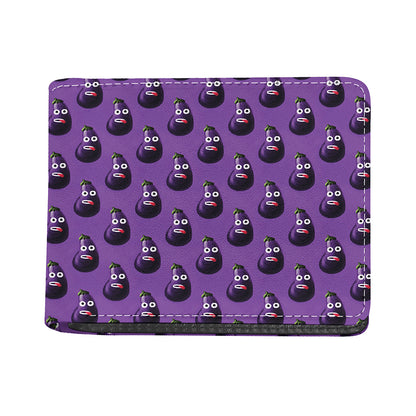 Funny Eggplant Pattern Print Bifold Wallet