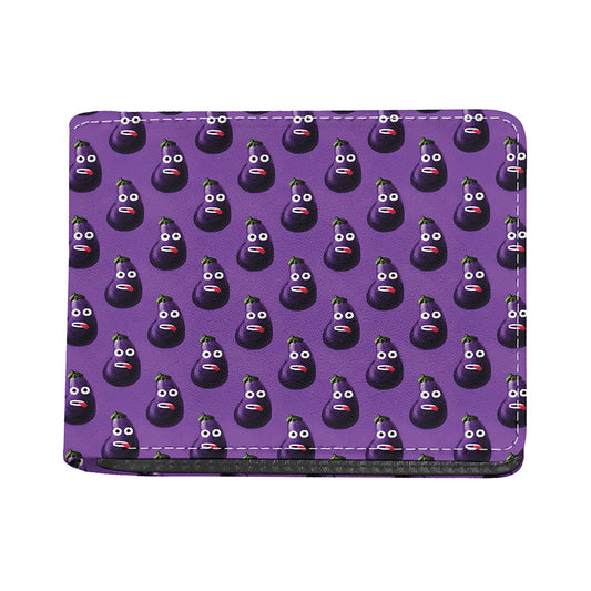 Funny Eggplant Pattern Print Bifold Wallet