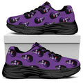 Funny Eggplant Pattern Print Black Chunky Shoes