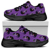 Funny Eggplant Pattern Print Black Chunky Shoes