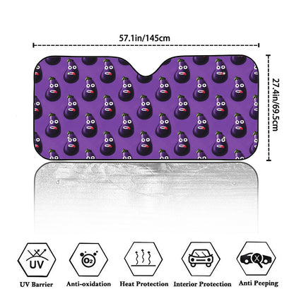 Funny Eggplant Pattern Print Car Windshield Sun Shade