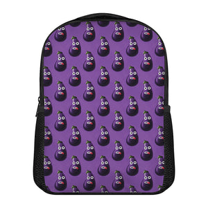 Funny Eggplant Pattern Print Casual Backpack