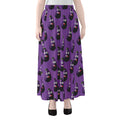 Funny Eggplant Pattern Print Chiffon Maxi Skirt