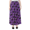 Funny Eggplant Pattern Print Chiffon Maxi Skirt