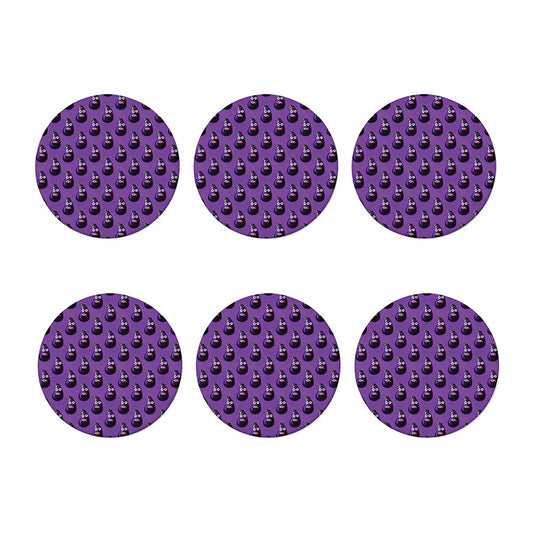 Funny Eggplant Pattern Print Coaster Set