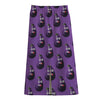 Funny Eggplant Pattern Print Cotton Front Slit Maxi Skirt