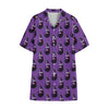 Funny Eggplant Pattern Print Cotton Hawaiian Shirt