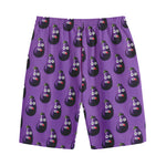 Funny Eggplant Pattern Print Cotton Shorts