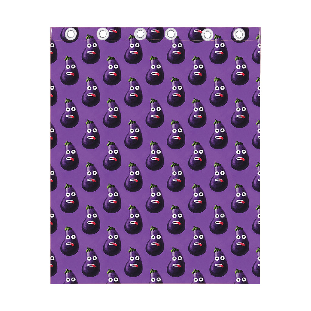 Funny Eggplant Pattern Print Curtain